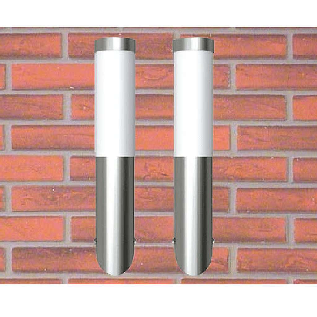 vidaXL Outdoor Wall Lights 2 pcs Stainless Steel - Silver