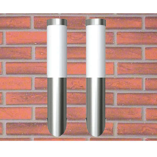 vidaXL Outdoor Wall Lights 2 pcs Stainless Steel - Silver