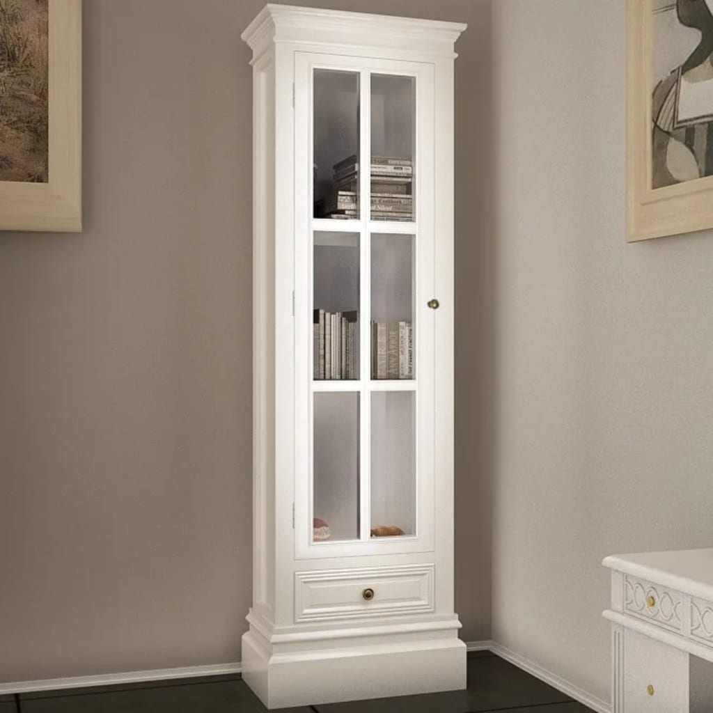 vidaXL Chic Bookcase Cabinet with 3 Shelves White Wooden