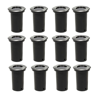 vidaXL Outdoor Ground Lights 12 pcs Round - Silver