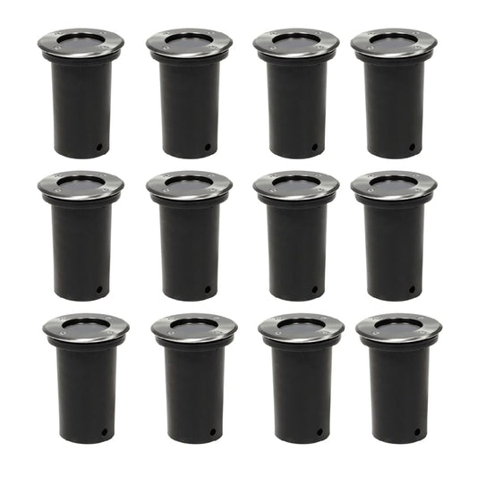 vidaXL Outdoor Ground Lights 12 pcs Round - Silver