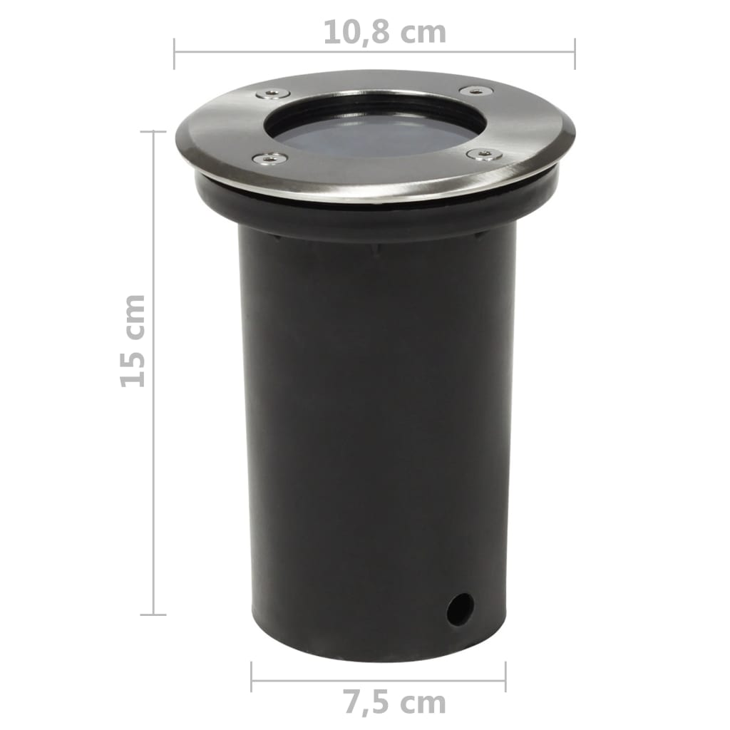 vidaXL Outdoor Ground Lights 12 pcs Round - Silver