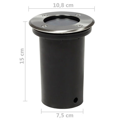 vidaXL Outdoor Ground Lights 12 pcs Round - Silver
