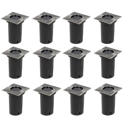 vidaXL Outdoor Ground Lights 12 pcs Square - Silver