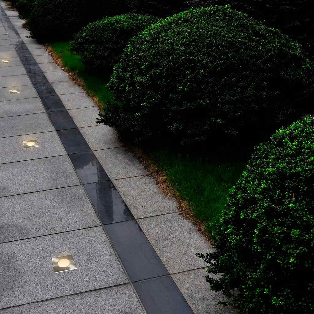 vidaXL Outdoor Ground Lights 12 pcs Square - Silver