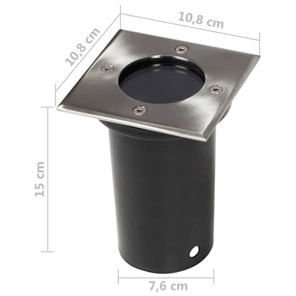 vidaXL Outdoor Ground Lights 12 pcs Square - Silver
