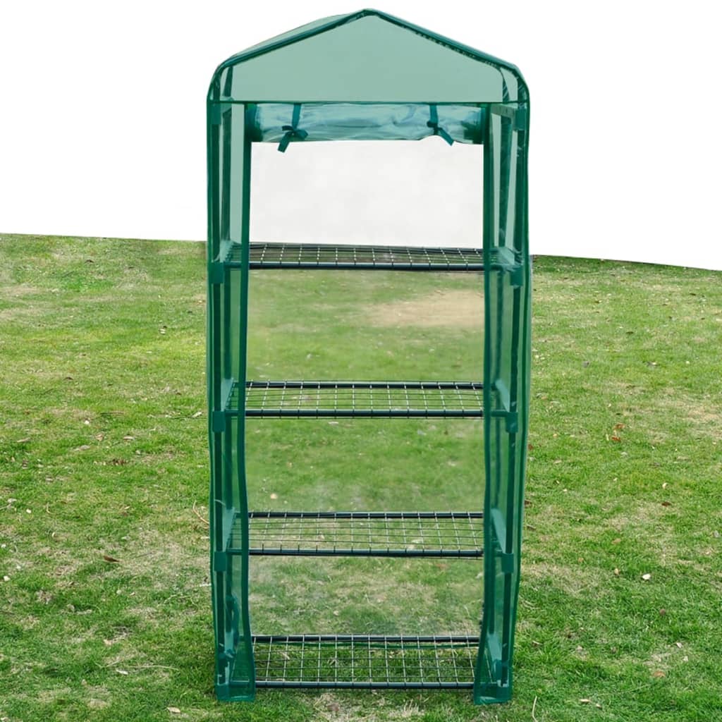 vidaXL Greenhouse with 4 Shelves - Green