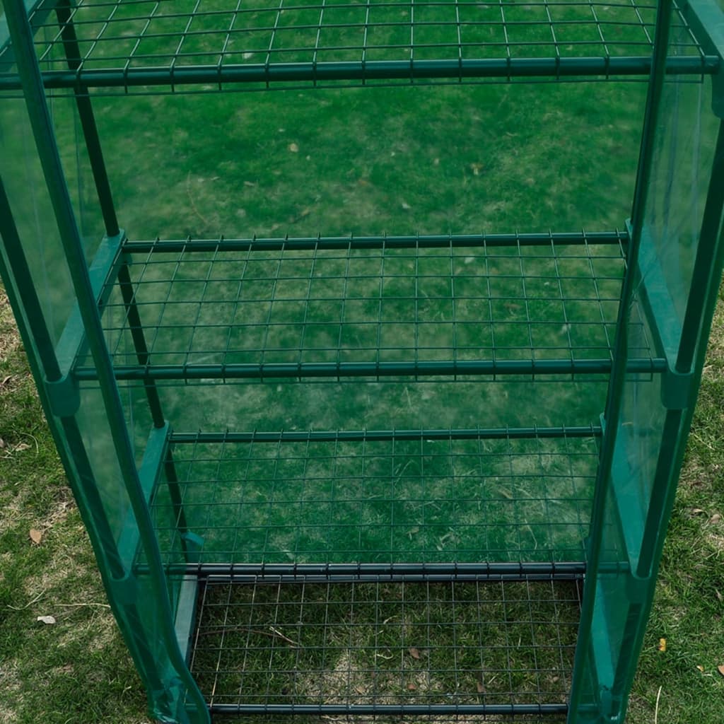vidaXL Greenhouse with 4 Shelves - Green