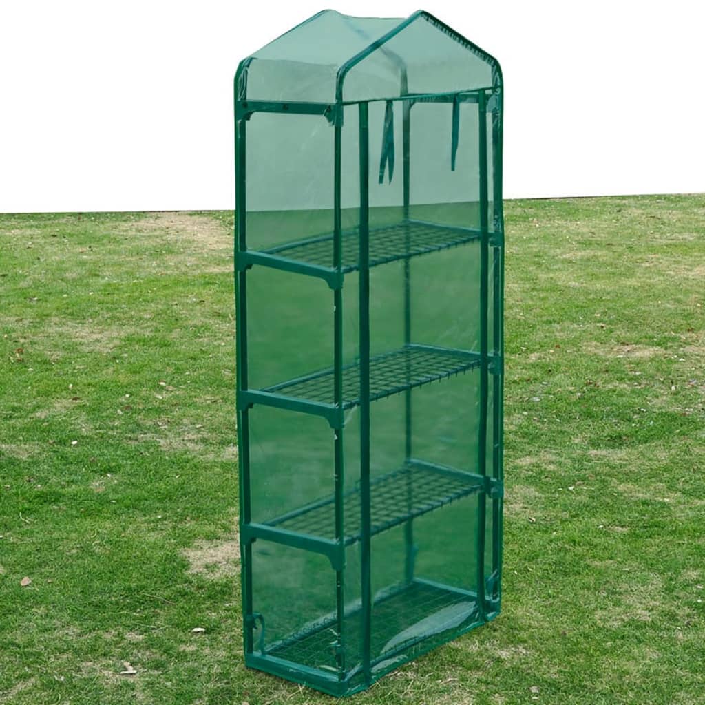 vidaXL Greenhouse with 4 Shelves - Green