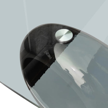 vidaXL Coffee Table with Oval Glass Top High Gloss Black - 115 x 65 x 40 cm