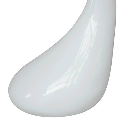 vidaXL Coffee Table with Round Glass Top High Gloss White - 42 x 55 x 42 cm