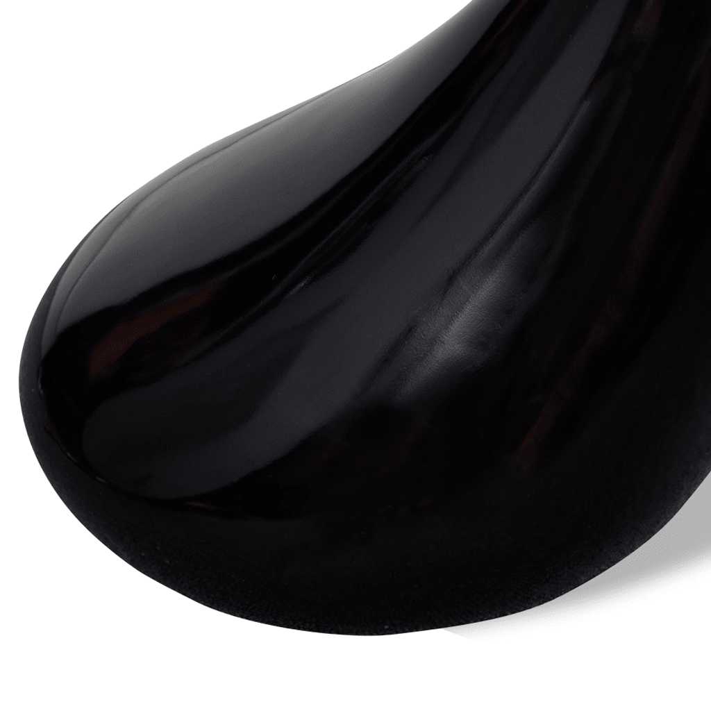 vidaXL Coffee Table with Round Glass Top High Gloss Black - 42 x 55 x 42 cm
