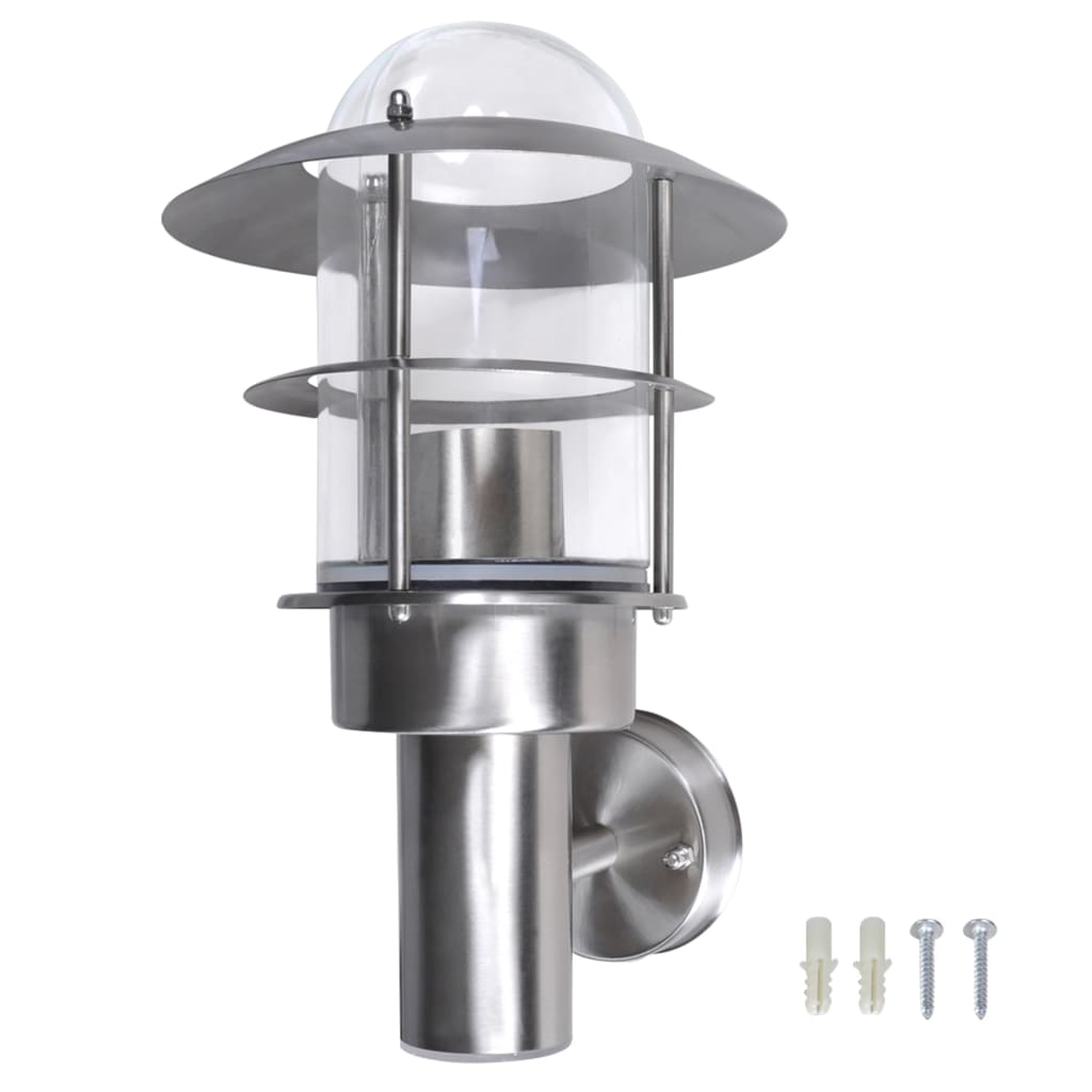Patio Wall Light Lamp Stainless Steel - Silver