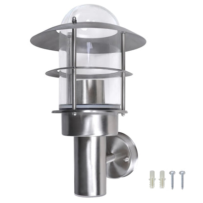 Patio Wall Light Lamp Stainless Steel - Silver