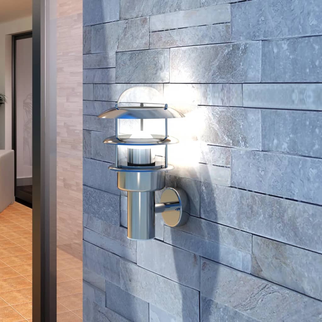 Patio Wall Light Lamp Stainless Steel - Silver