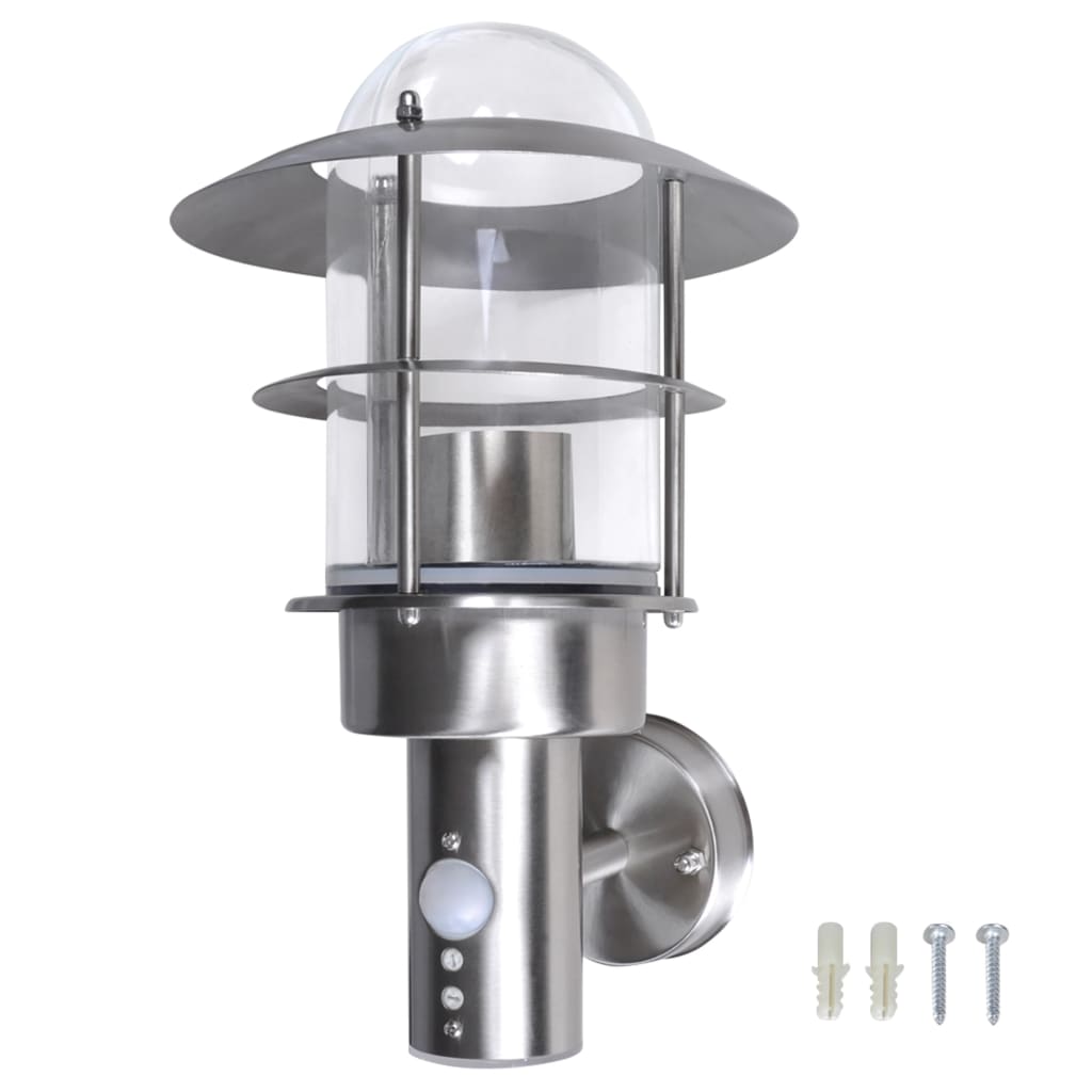 Patio Wall Light Stainless Steel Lamp - Silver