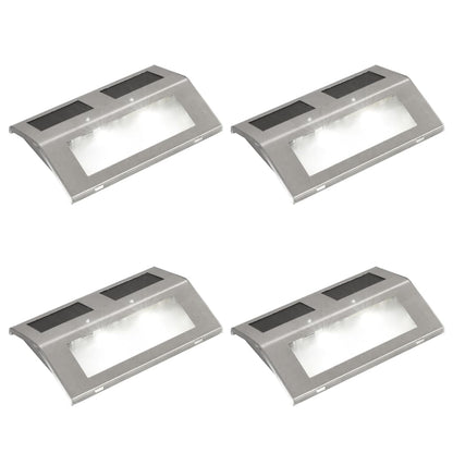 Solar 4 x Stair Lamp - Silver