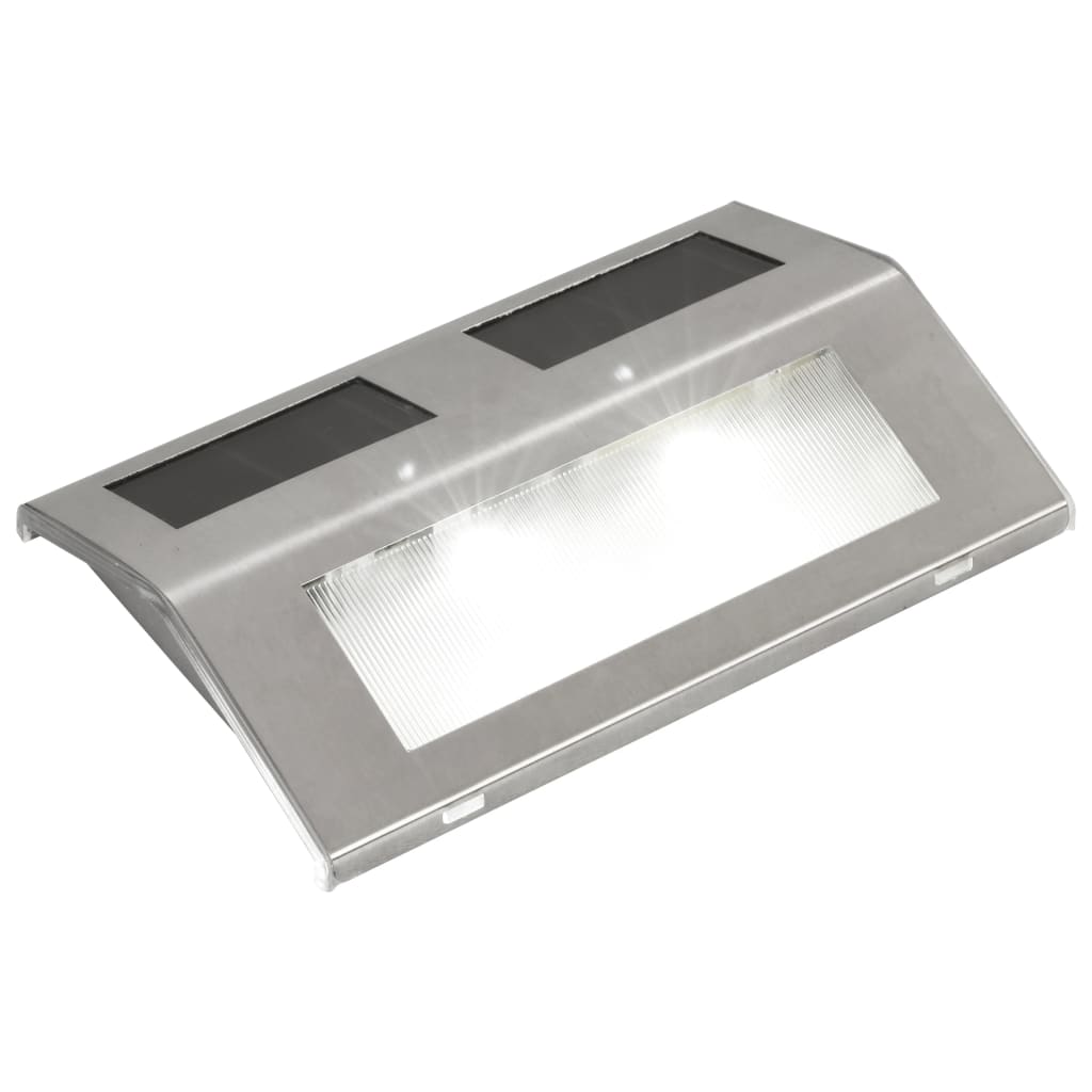 Solar 4 x Stair Lamp - Silver