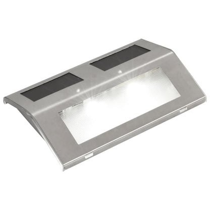 Solar 4 x Stair Lamp - Silver
