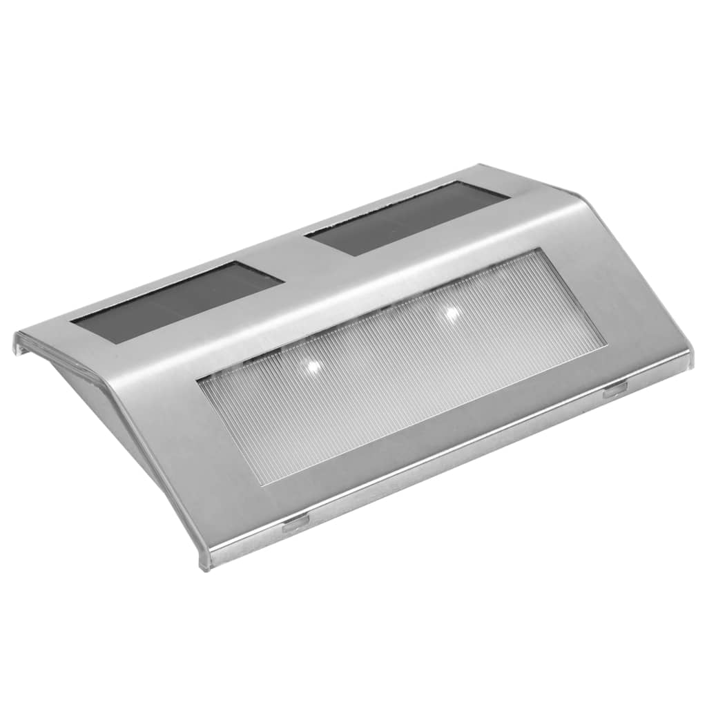 Solar 4 x Stair Lamp - Silver
