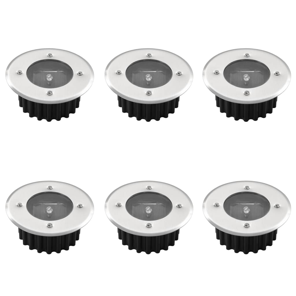 Solar 6x round Ground Spot - Silver