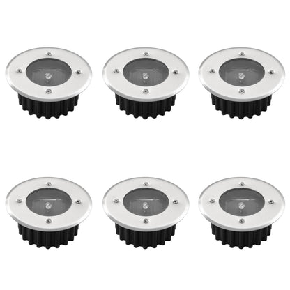 Solar 6x round Ground Spot - Silver