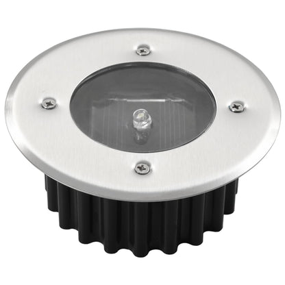 Solar 6x round Ground Spot - Silver