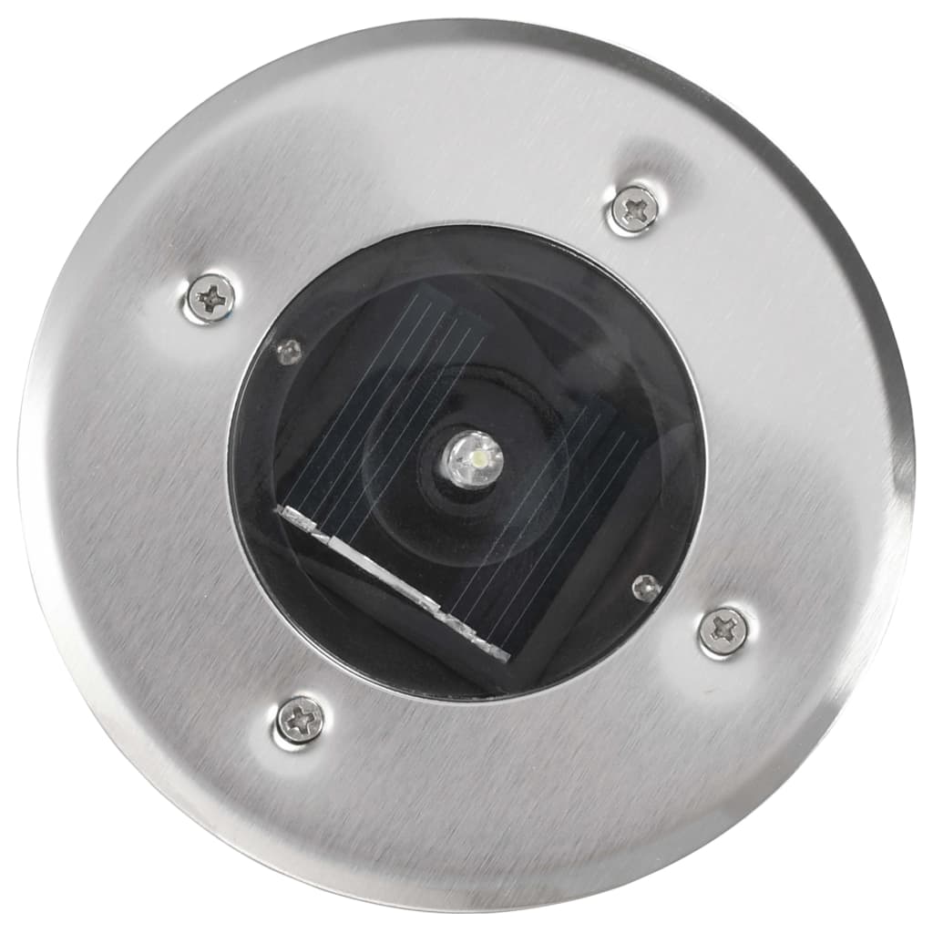 Solar 6x round Ground Spot - Silver