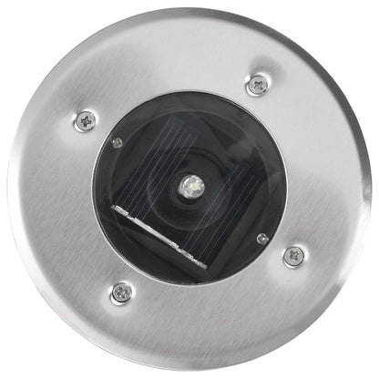 Solar 6x round Ground Spot - Silver
