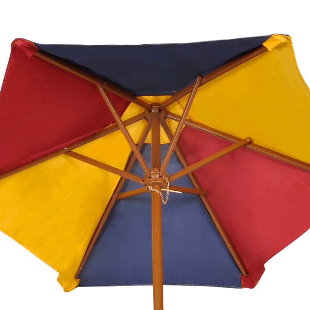 vidaXL Kids' Picnic Table with Benches and Parasol Multicolour Wood