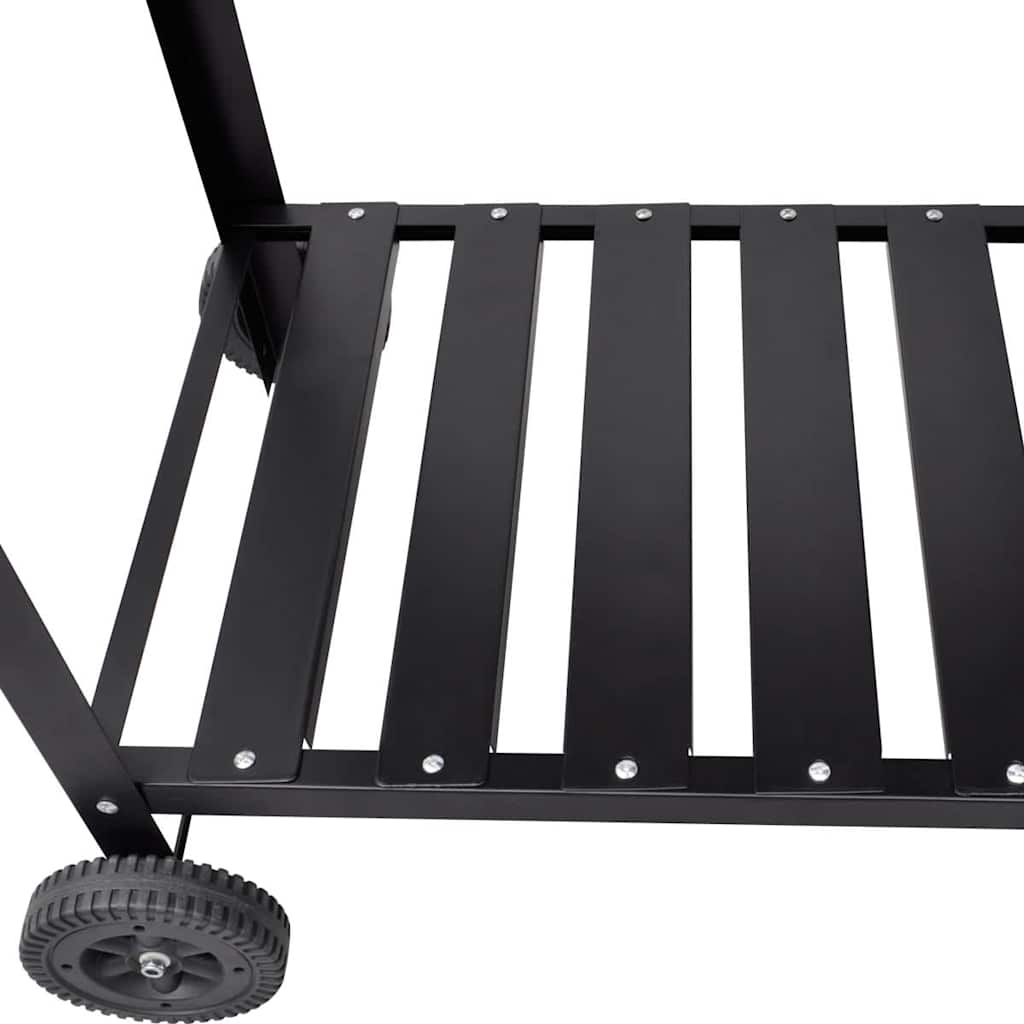 BBQ Stand Charcoal Barbecue 2 Wheels - Black