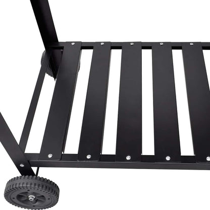 BBQ Stand Charcoal Barbecue 2 Wheels - Black