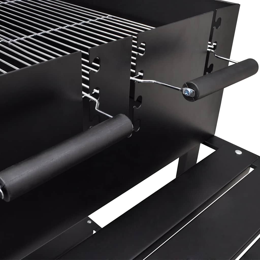 BBQ Stand Charcoal Barbecue 2 Wheels - Black