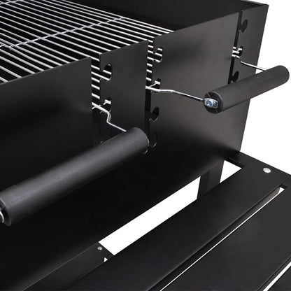 BBQ Stand Charcoal Barbecue 2 Wheels - Black