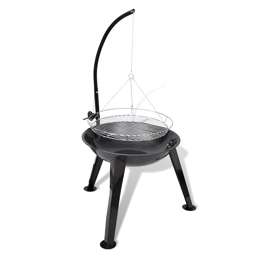 BBQ Stand Charcoal Barbecue Hang Round - Black