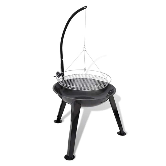 BBQ Stand Charcoal Barbecue Hang Round - Black