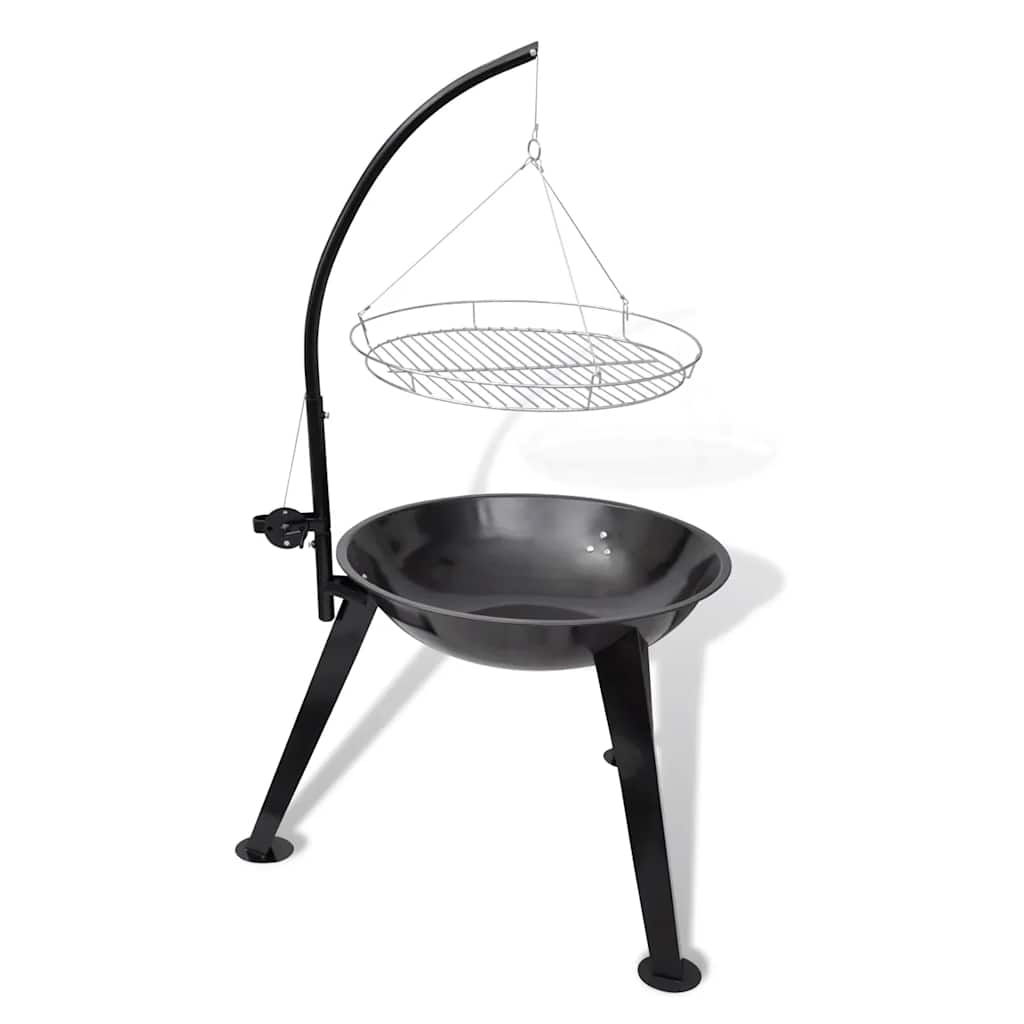 BBQ Stand Charcoal Barbecue Hang Round - Black