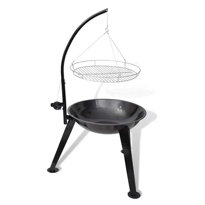 BBQ Stand Charcoal Barbecue Hang Round - Black