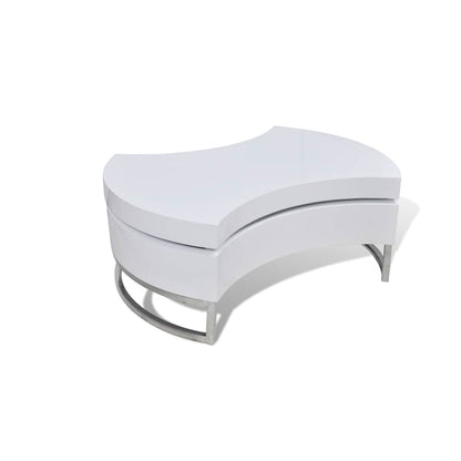 vidaXL Coffee Table Shape-Adjustable High Gloss White - 80 x 32.5 x 80 cm