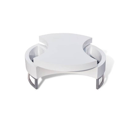 vidaXL Coffee Table Shape-Adjustable High Gloss White - 80 x 32.5 x 80 cm