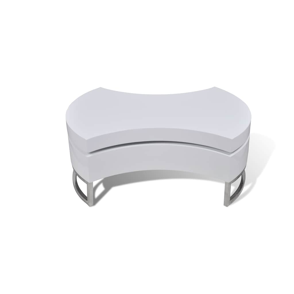 vidaXL Coffee Table Shape-Adjustable High Gloss White - 80 x 32.5 x 80 cm