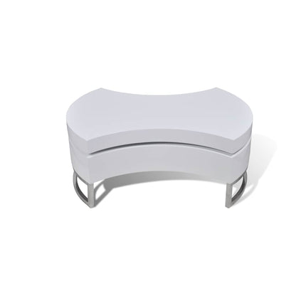 vidaXL Coffee Table Shape-Adjustable High Gloss White - 80 x 32.5 x 80 cm