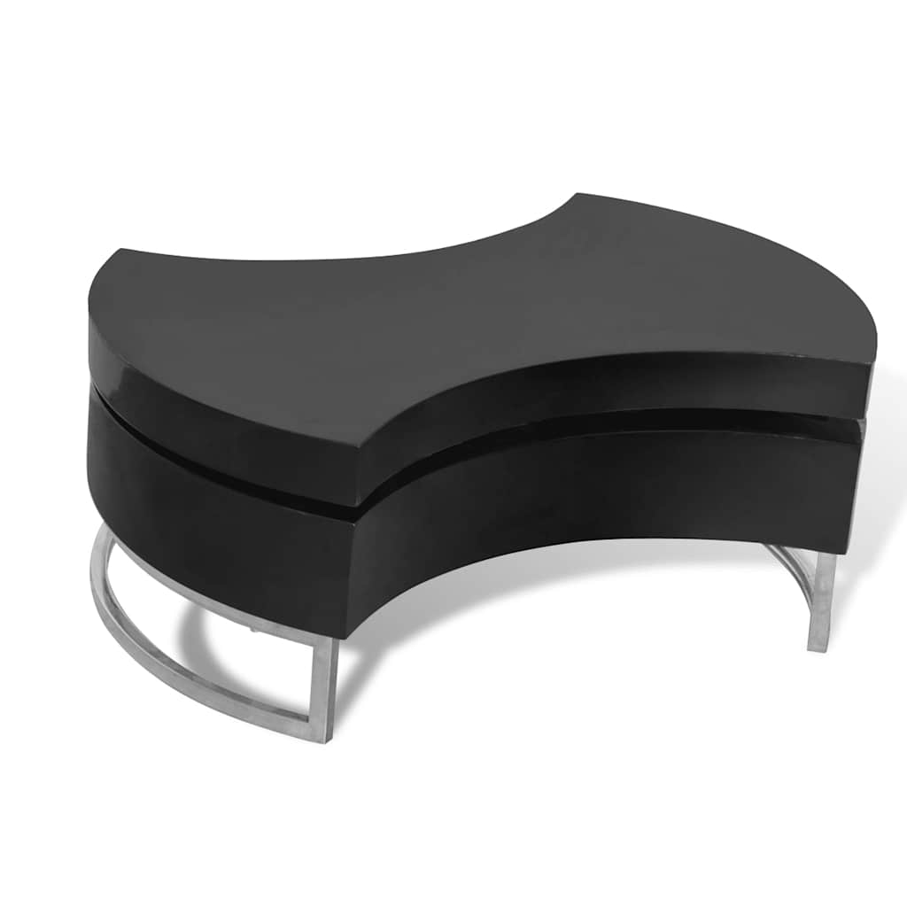 vidaXL Coffee Table Shape-Adjustable High Gloss Black - 80 x 32.5 x 80 cm