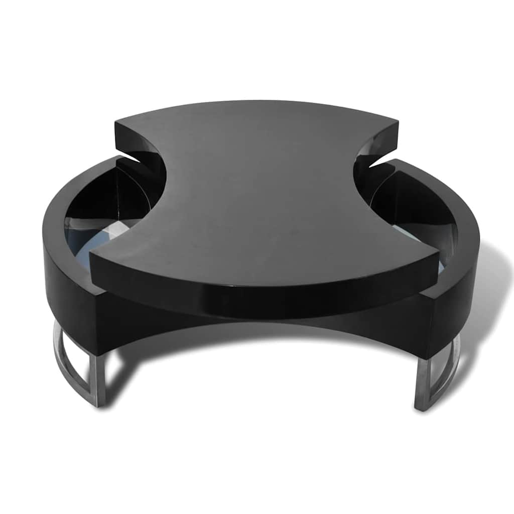 vidaXL Coffee Table Shape-Adjustable High Gloss Black - 80 x 32.5 x 80 cm