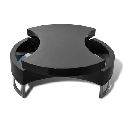 vidaXL Coffee Table Shape-Adjustable High Gloss Black - 80 x 32.5 x 80 cm