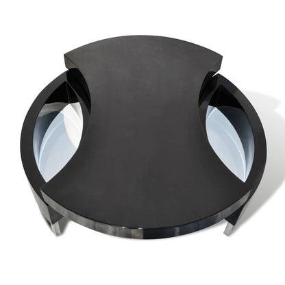 vidaXL Coffee Table Shape-Adjustable High Gloss Black - 80 x 32.5 x 80 cm