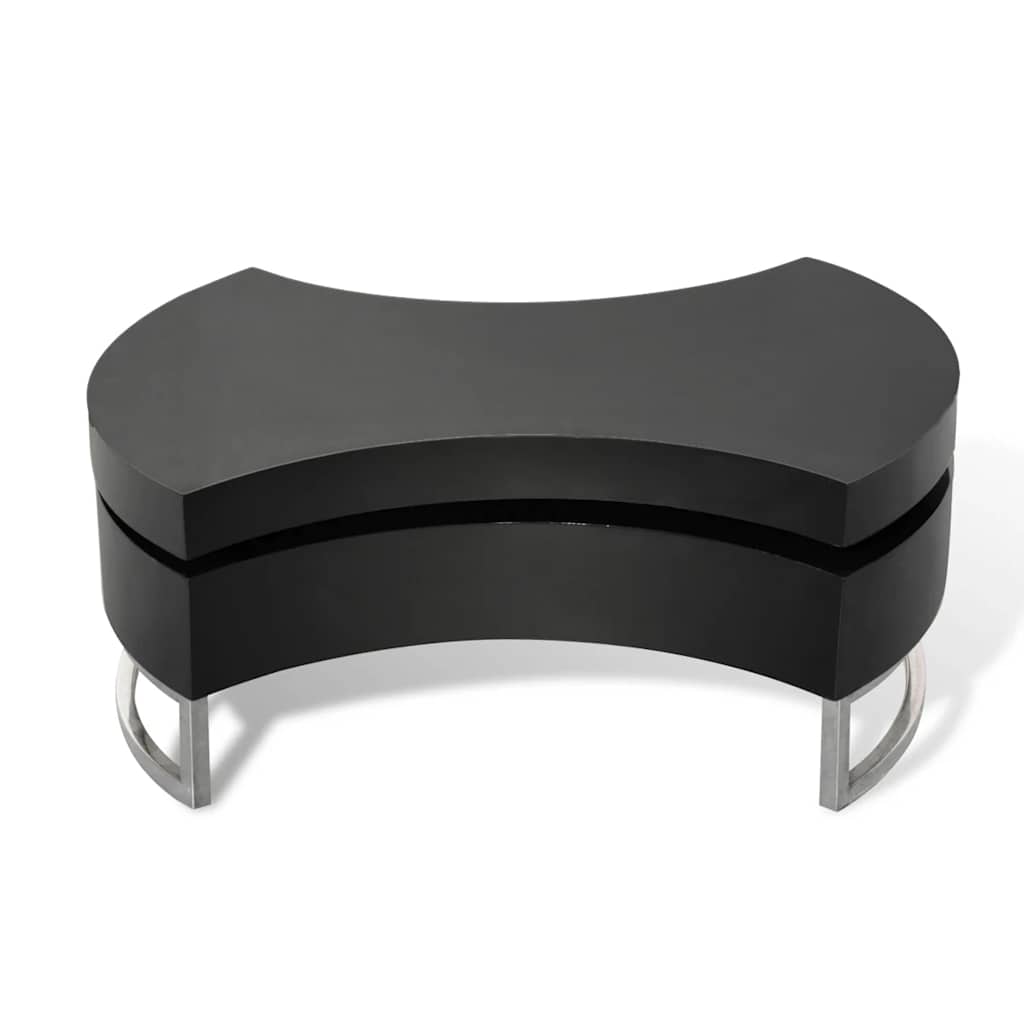 vidaXL Coffee Table Shape-Adjustable High Gloss Black - 80 x 32.5 x 80 cm