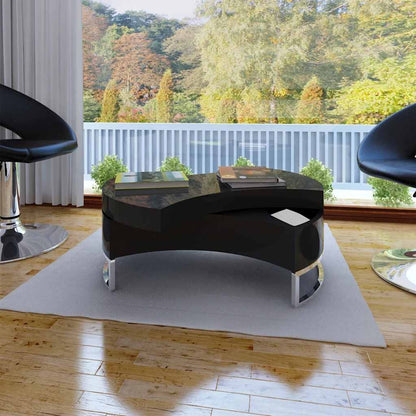 vidaXL Coffee Table Shape-Adjustable High Gloss Black - 80 x 32.5 x 80 cm