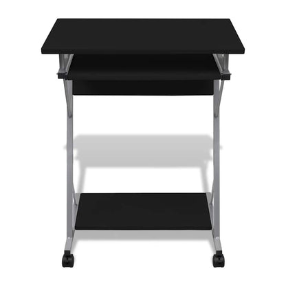 20051 vidaXL Compact Computer Desk with Pull-out Keyboard Tray Black - 40 x 74 x 60 cm