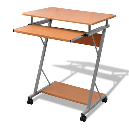 20052 vidaXL Compact Computer Desk with Pull-out Keyboard Tray Brown - 60 x 40 x 74 cm